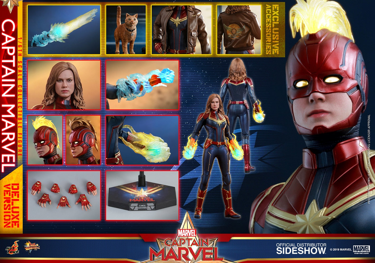 Hot Toys Captain Marvel Deluxe Version Sixth Scale Figure - Collectors Row Inc.