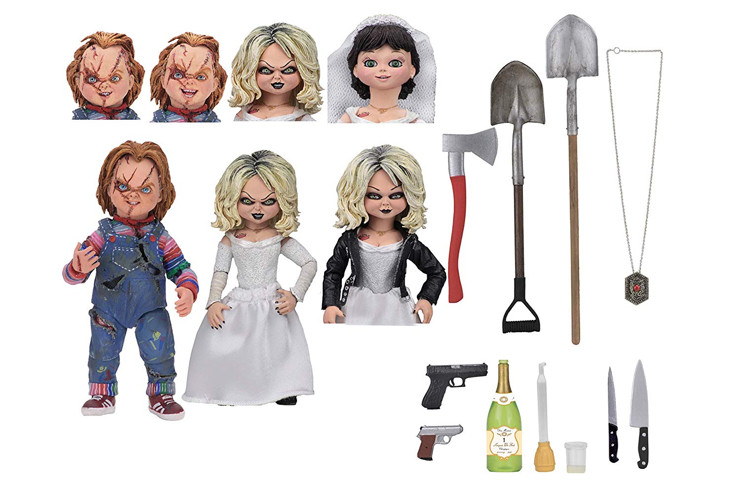 NECA - Bride of Chucky - 7" Scale Action Figure - Ultimate Chucky &amp; Tiffany 2-Pack - Collectors Row Inc.