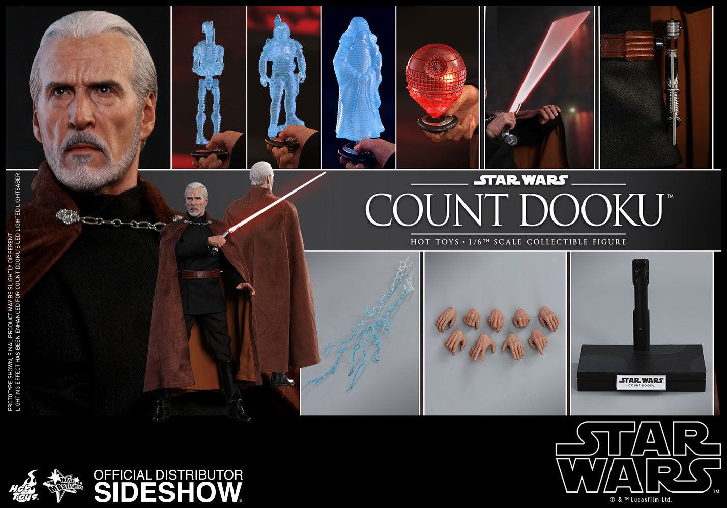 Hot Toys Count Dooku Star Wars Episode II Attack of the Clones Sixth Scale Figure - Collectors Row Inc.