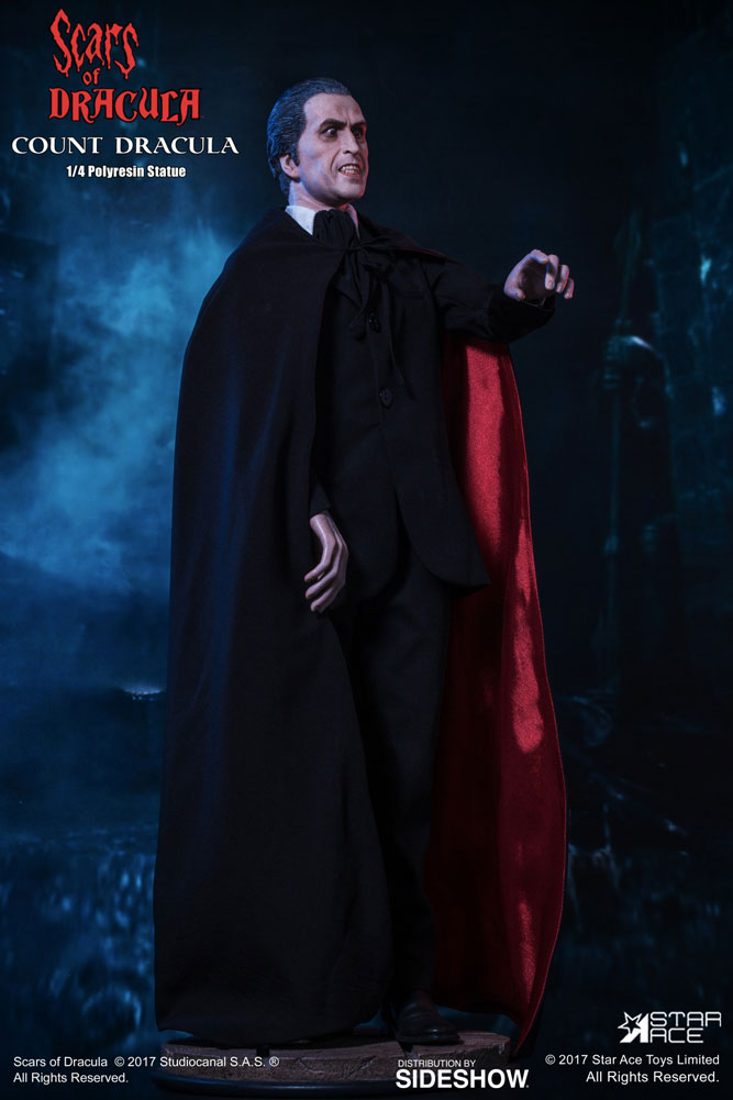 Count Dracula Christopher Lee 1/4 Scale Statue Scars of Dracula Superb Scale - Collectors Row Inc.