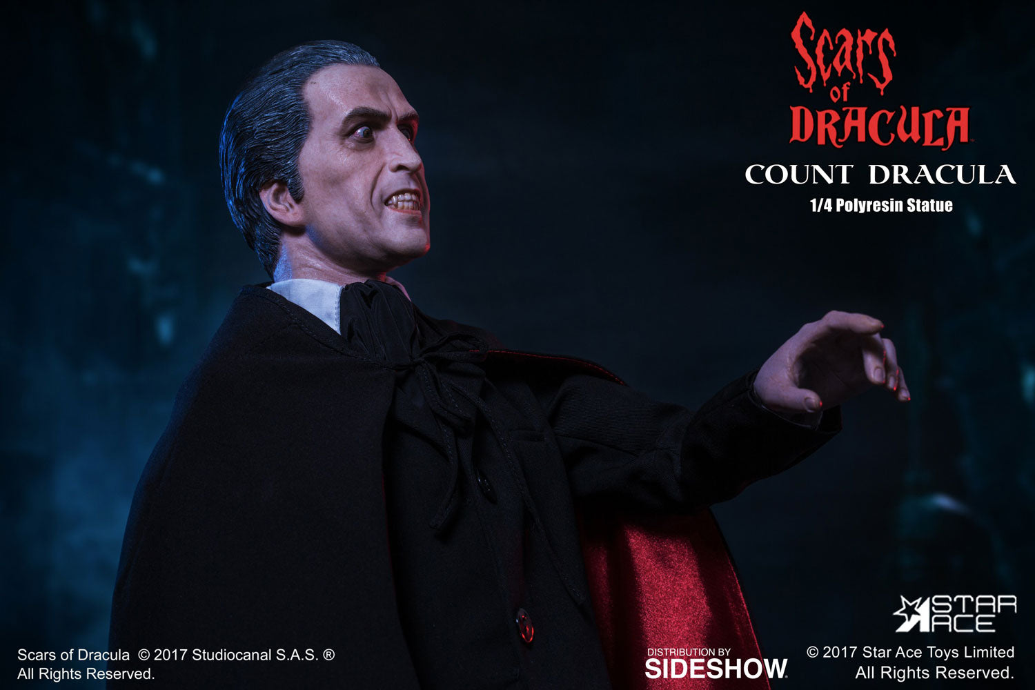 Count Dracula Christopher Lee 1/4 Scale Statue Scars of Dracula Superb Scale - Collectors Row Inc.