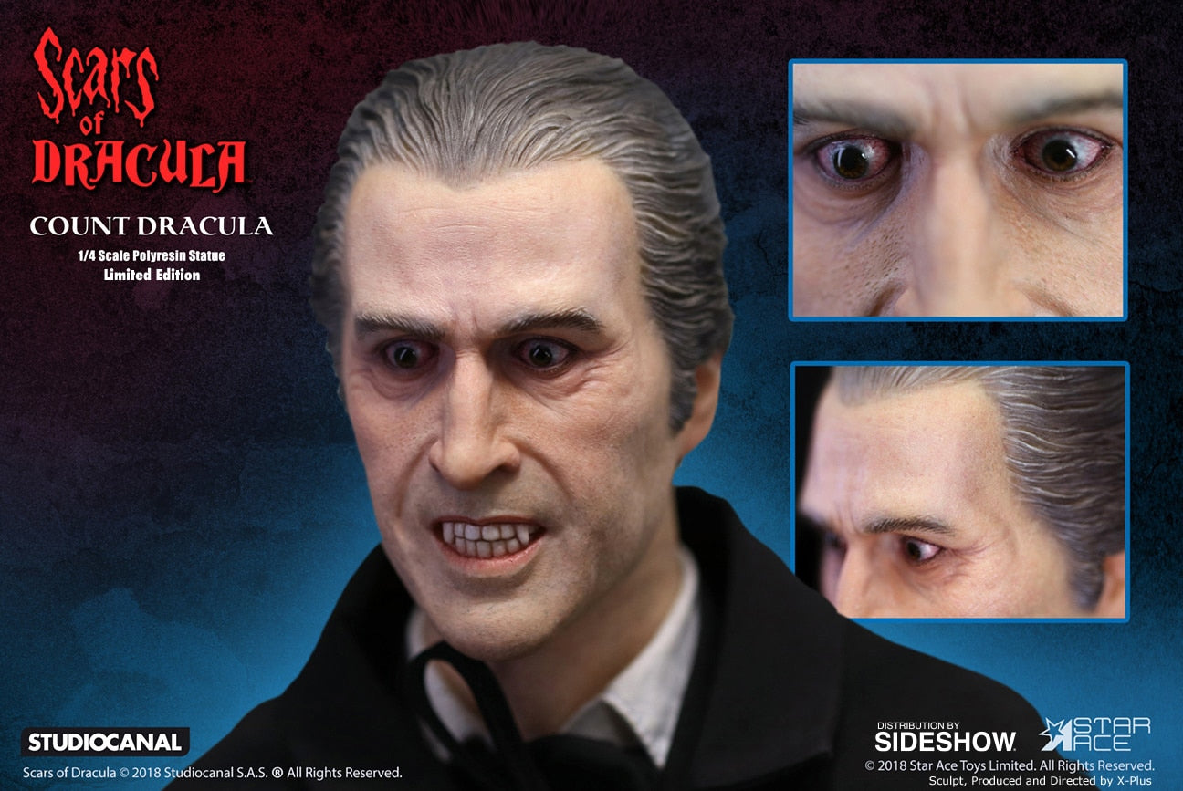 Count Dracula Christopher Lee 1/4 Scale Statue Scars of Dracula Superb Scale - Collectors Row Inc.