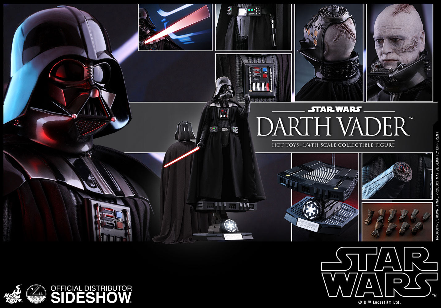Hot Toys Darth Vader 1/4 Star Wars VI Return Of The Jedi Action Figure - Collectors Row Inc.