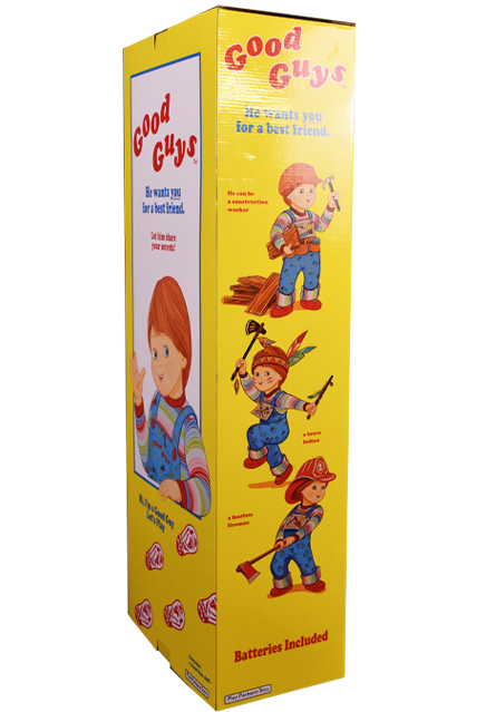 Child&#39;s Play 2 Chucky Good Guys Doll Screen Accurate Box Replica by Trick or Treat Studios - Collectors Row Inc.