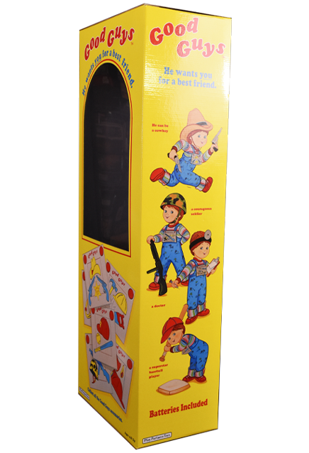 Child&#39;s Play 2 Chucky Good Guys Doll Screen Accurate Box Replica by Trick or Treat Studios - Collectors Row Inc.