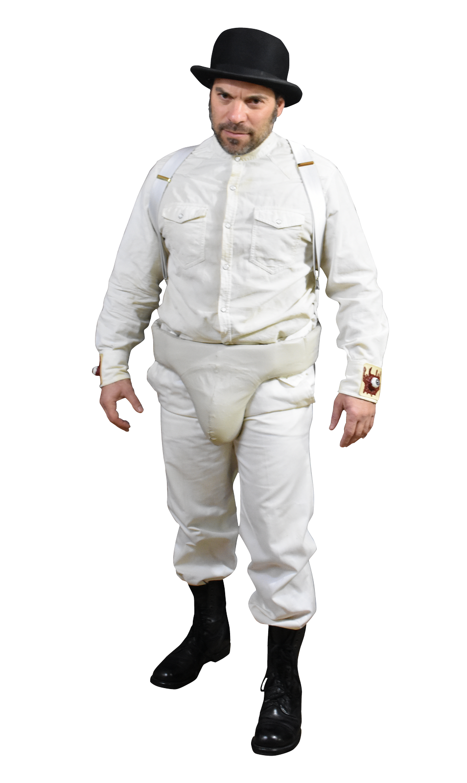 Funidelia Costume Arancia Meccanica Ufficiale Per Uomo – Tuta Con Bretelle E Conchiglia, Taglia Standard Per Carnevale E Halloween