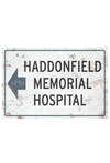 Halloween II Micheal Myers Haddonfield Memorial Hospital Aluminum Sign - Collectors Row Inc.