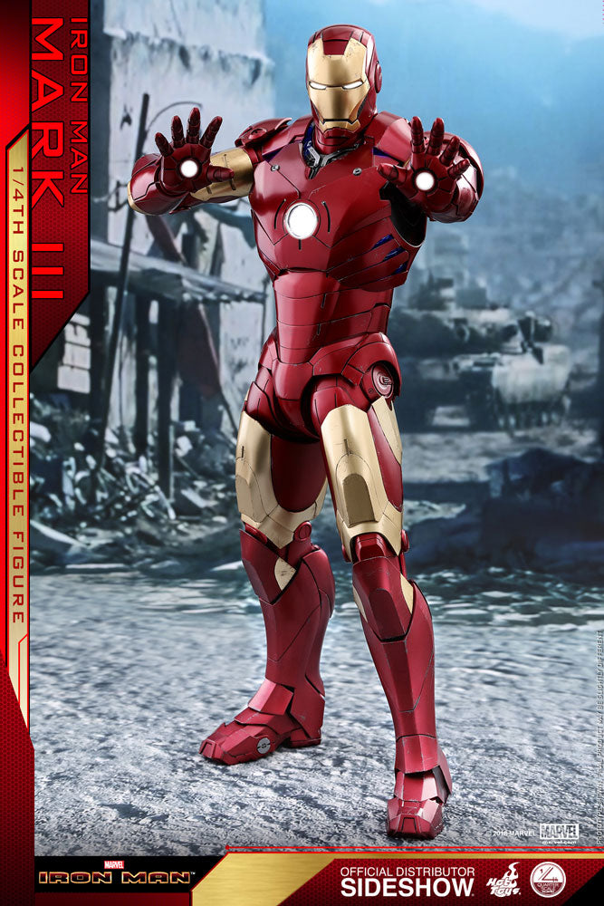 Hot Toys Iron Man Mark III Regular Version Avengers Marvel 1/4 Scale Figure - Collectors Row Inc.