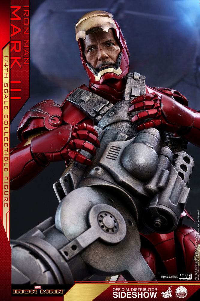 Hot Toys Iron Man Mark III Regular Version Avengers Marvel 1/4 Scale Figure - Collectors Row Inc.