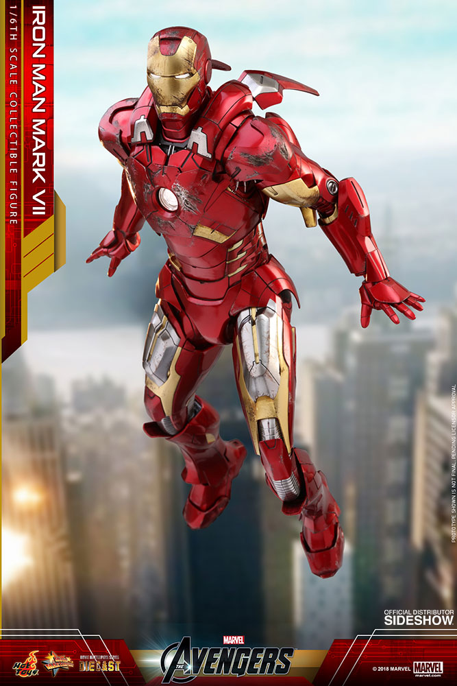 Hot Toys Iron Man Mark VII Avengers Marvel Diecast 1/6 Scale Figure - Collectors Row Inc.