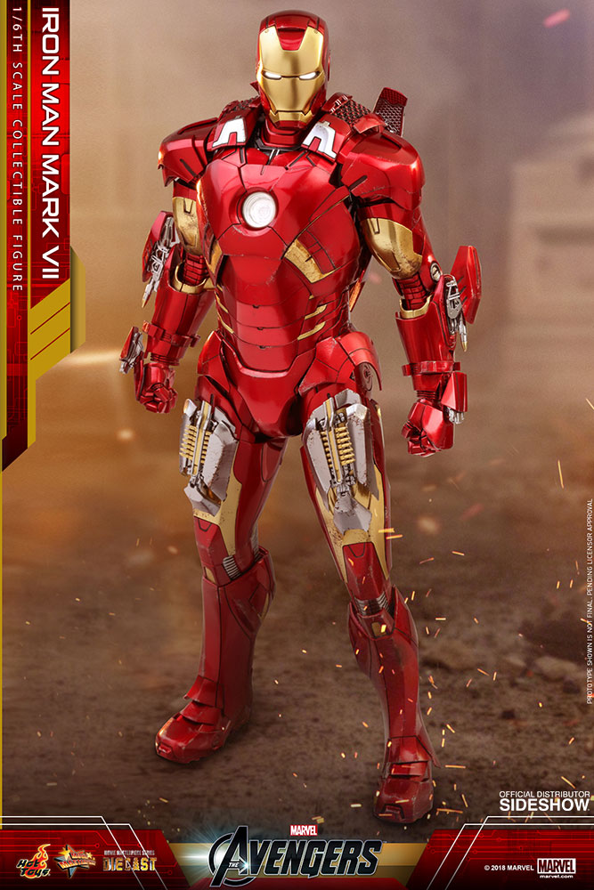 Hot Toys Iron Man Mark VII Avengers Marvel Diecast 1/6 Scale Figure - Collectors Row Inc.