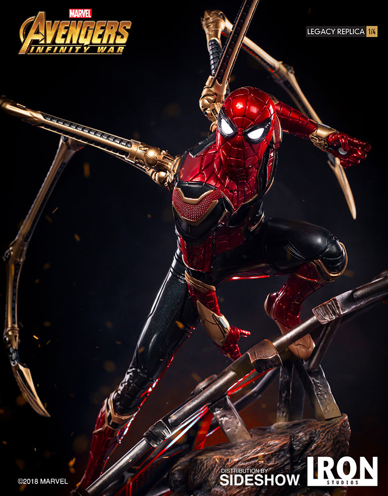 Iron Spider-Man Marvel Statue Avengers Infinity War Peter Parker by Iron Studios - Collectors Row Inc.