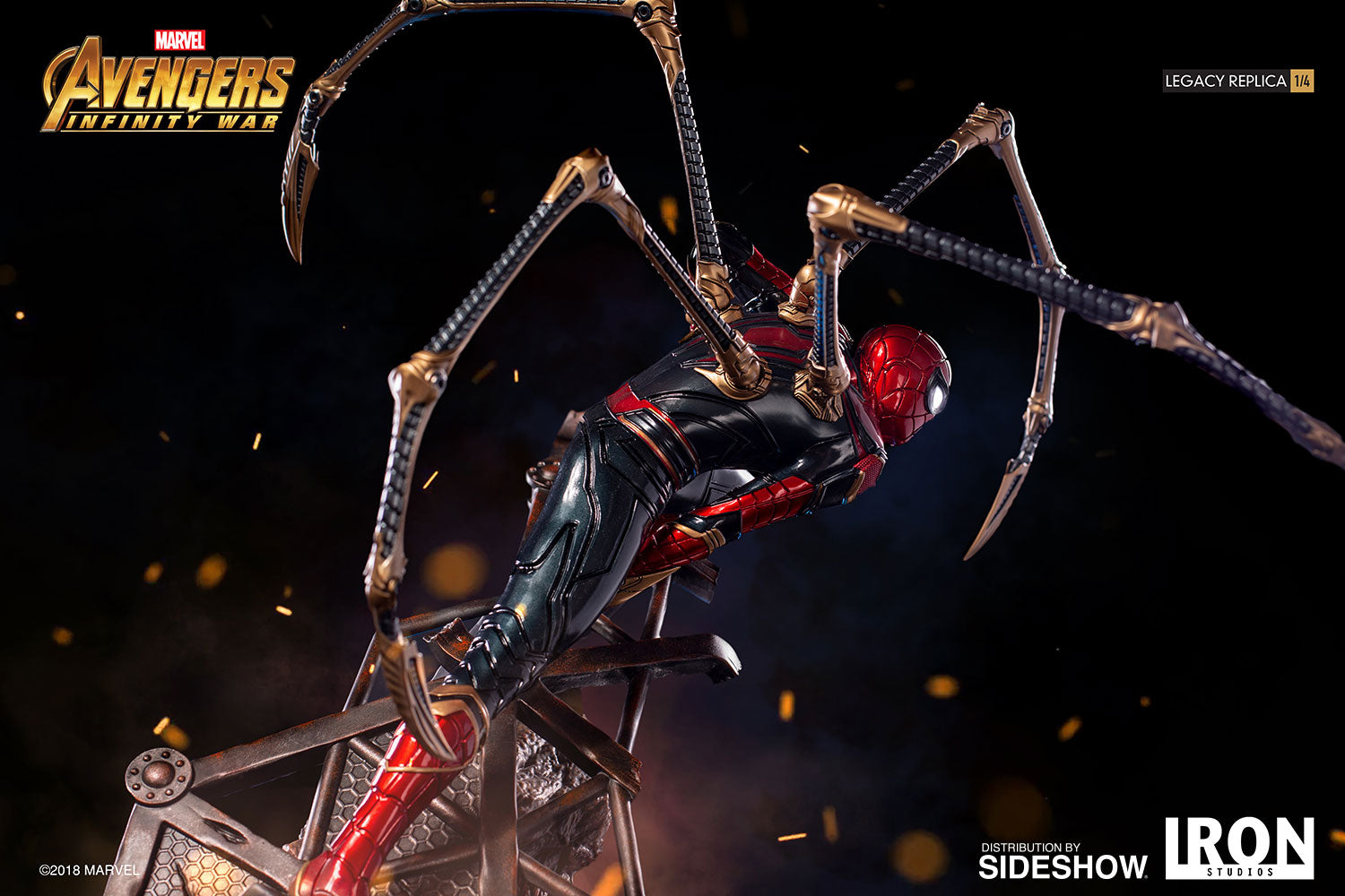 Iron Spider-Man Marvel Statue Avengers Infinity War Peter Parker by Iron Studios - Collectors Row Inc.