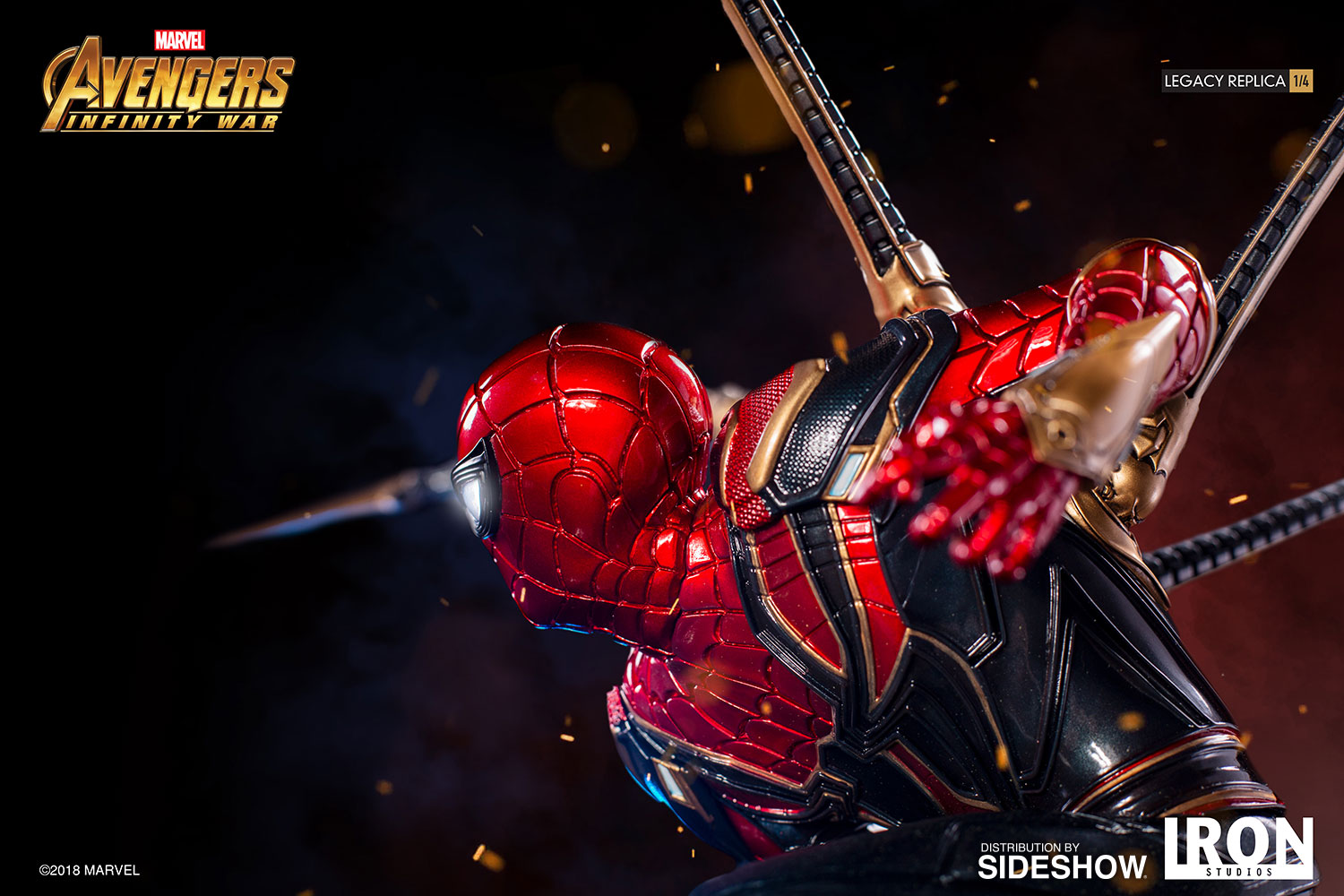 Iron Spider-Man Marvel Statue Avengers Infinity War Peter Parker by Iron Studios - Collectors Row Inc.