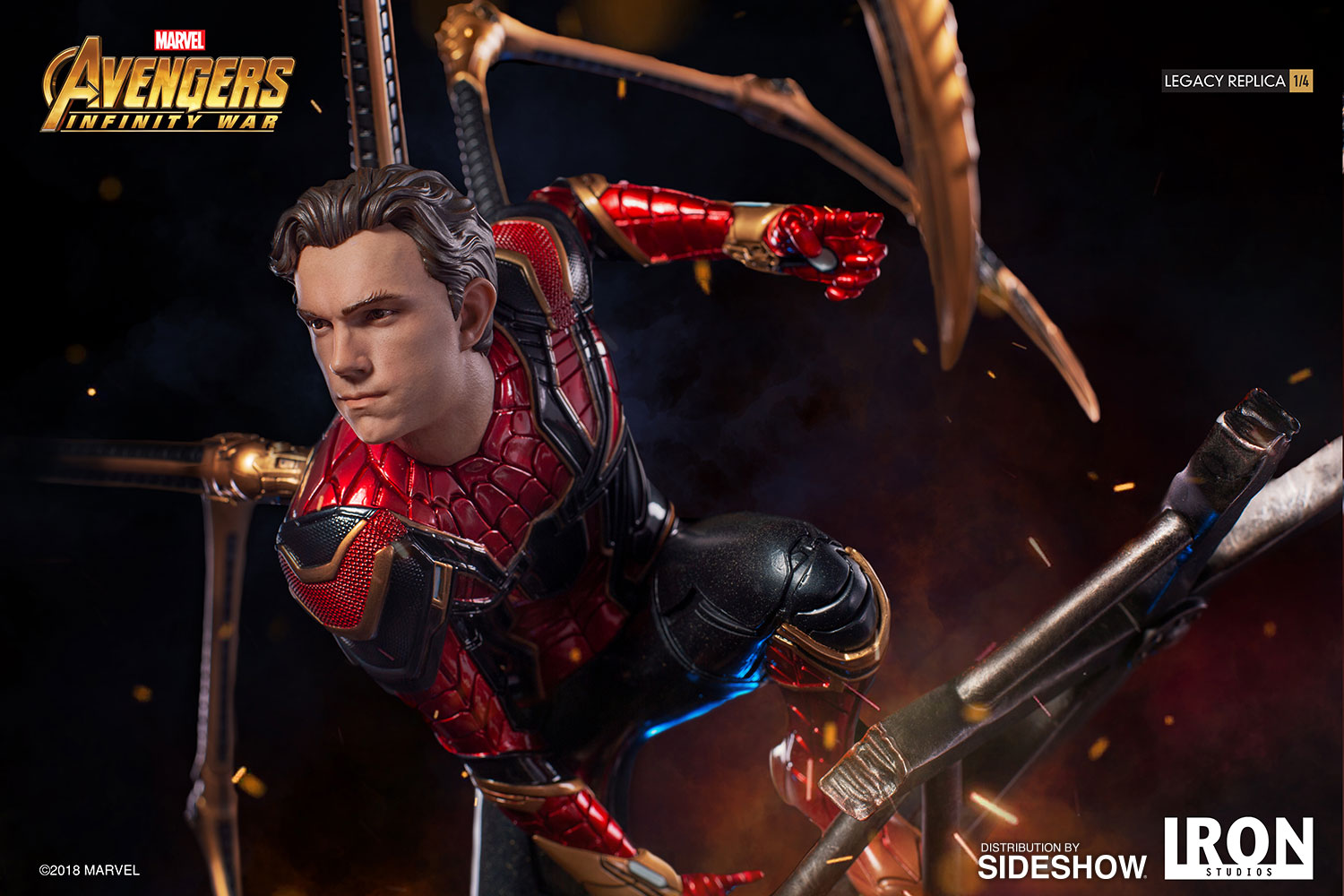 Iron Spider-Man Marvel Statue Avengers Infinity War Peter Parker by Iron Studios - Collectors Row Inc.