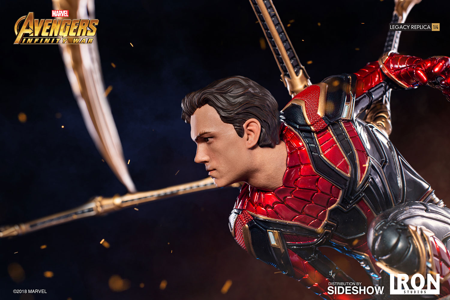 Iron Spider-Man Marvel Statue Avengers Infinity War Peter Parker by Iron Studios - Collectors Row Inc.