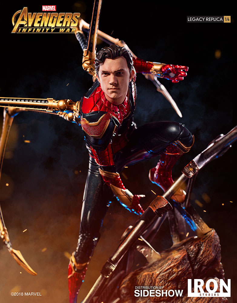 Iron Spider-Man Marvel Statue Avengers Infinity War Peter Parker by Iron Studios - Collectors Row Inc.
