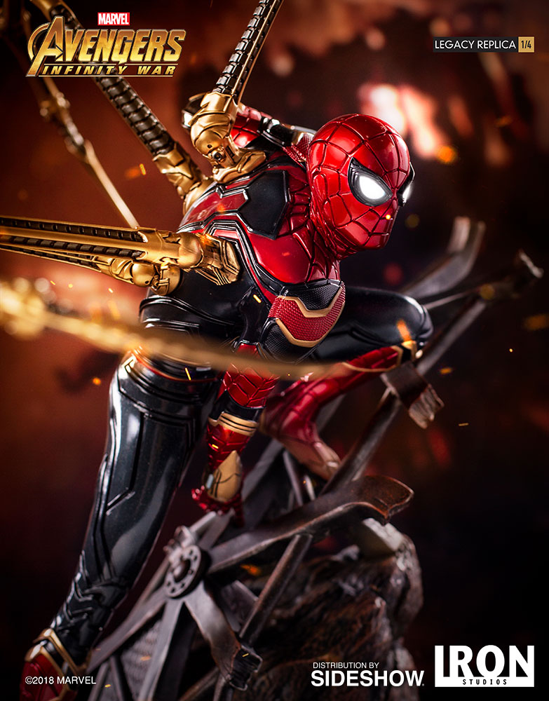 Iron Spider-Man Marvel Statue Avengers Infinity War Peter Parker by Iron Studios - Collectors Row Inc.