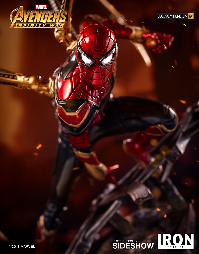 Iron Spider-Man Marvel Statue Avengers Infinity War Peter Parker by Iron Studios - Collectors Row Inc.