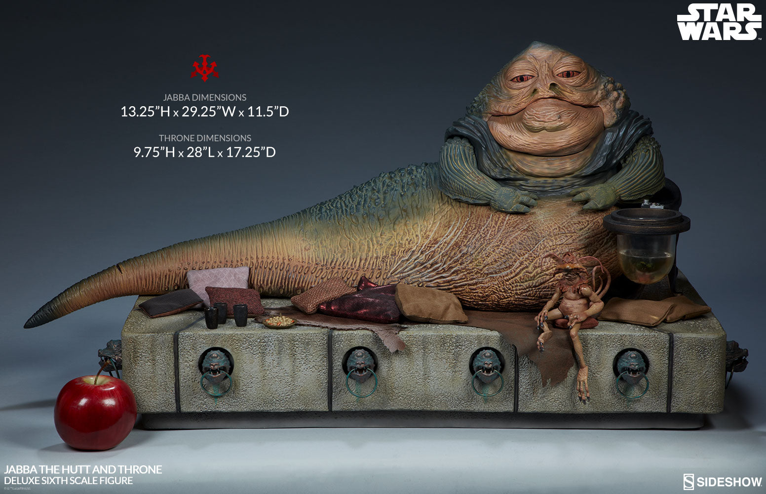 Sideshow Jabba the Hutt and Throne Deluxe Figure Statue Set - Collectors Row Inc.