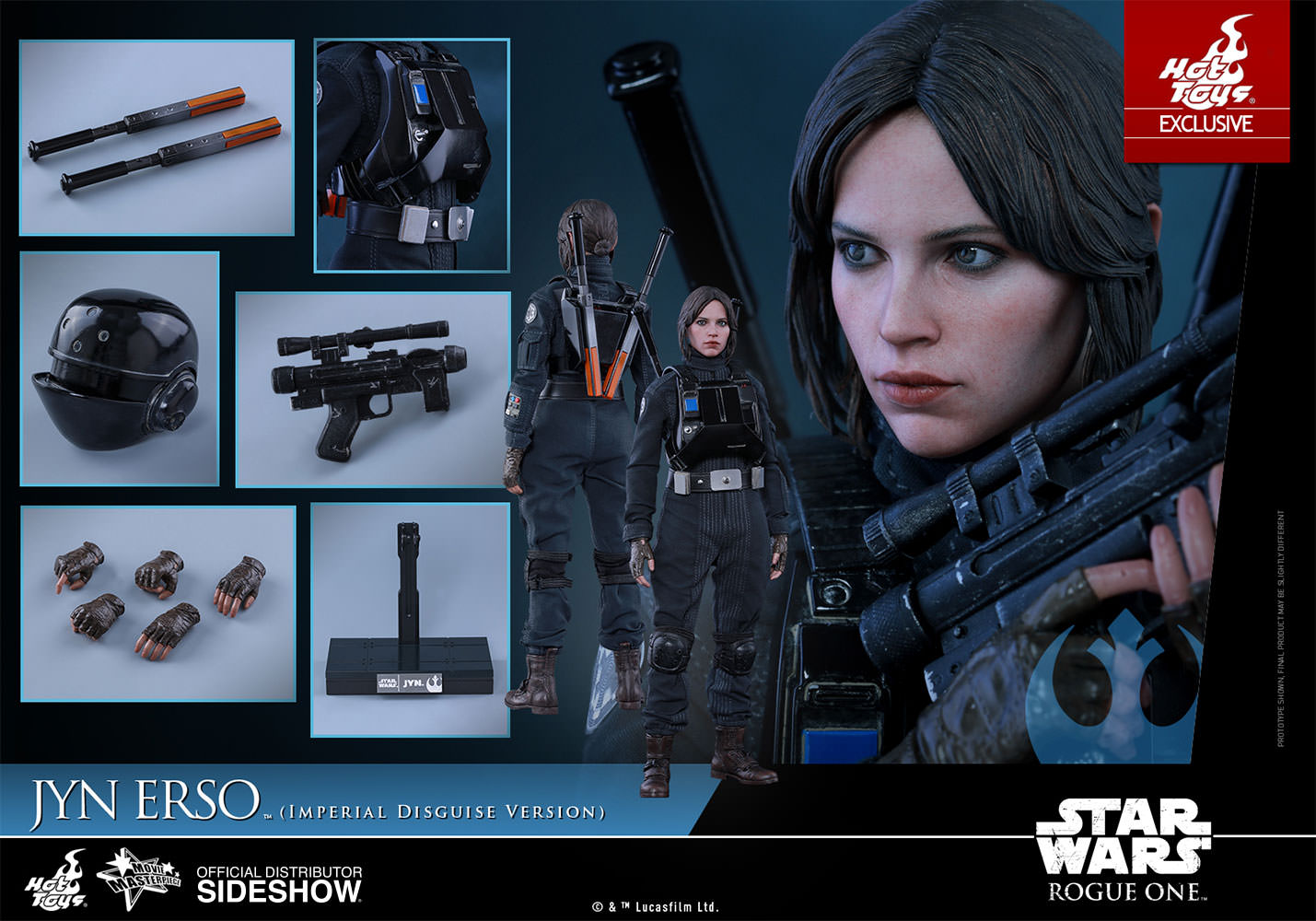 Hot Toys Jyn Erso Star Wars Rogue One Imperial Disguise 1/6 Scale Figure - Collectors Row Inc.