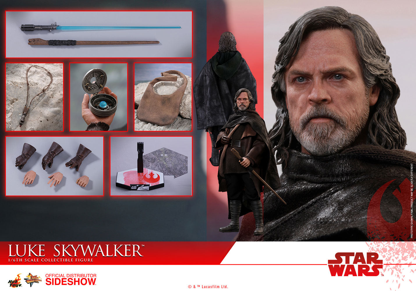 Hot Toys Luke Skywalker Star Wars: The Last Jedi - Movie Masterpiece Series - Sixth Scale Figure - Collectors Row Inc.
