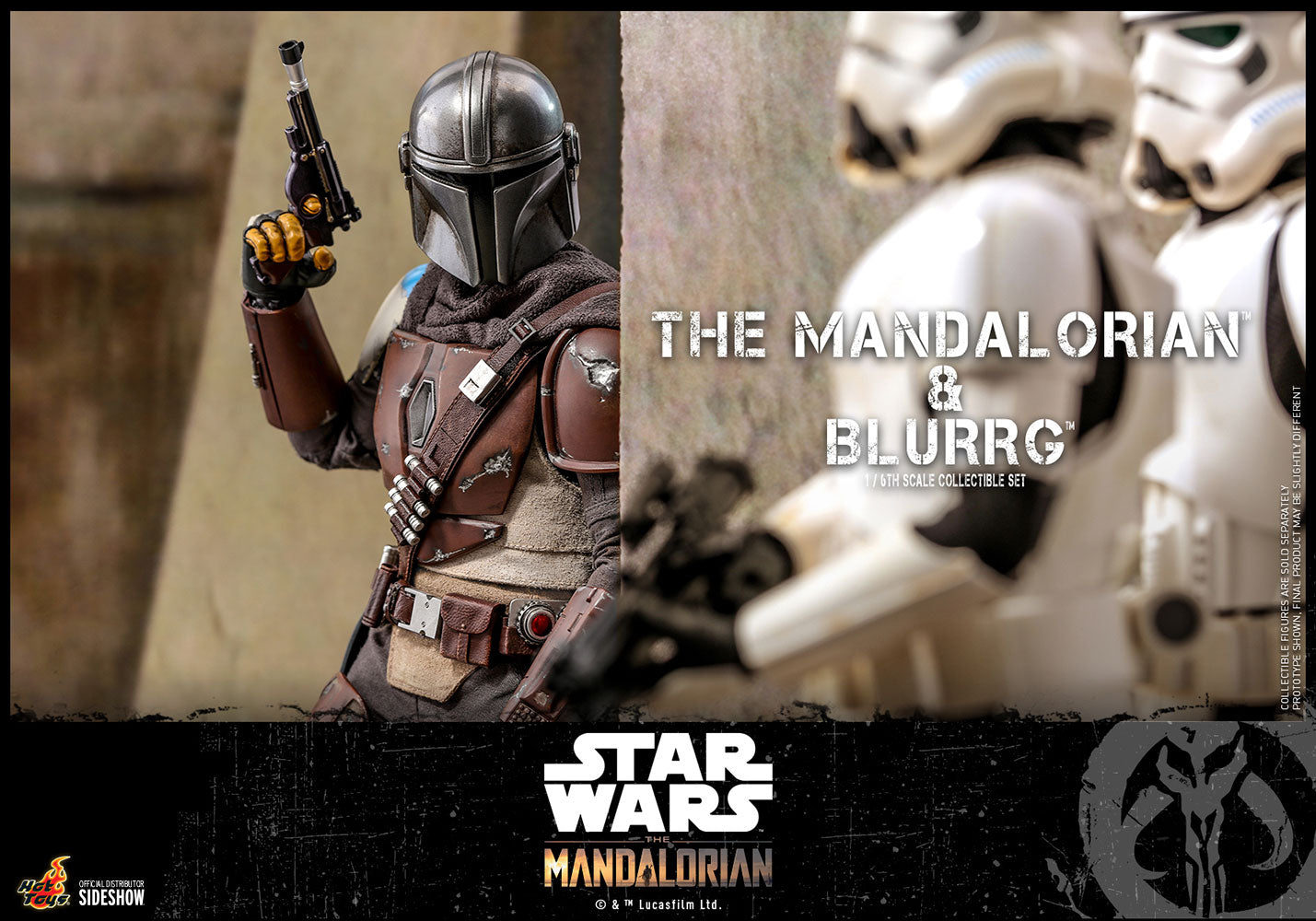 Star Wars Mandalorian &amp; Blurrg 1/6 Scale Figure Set