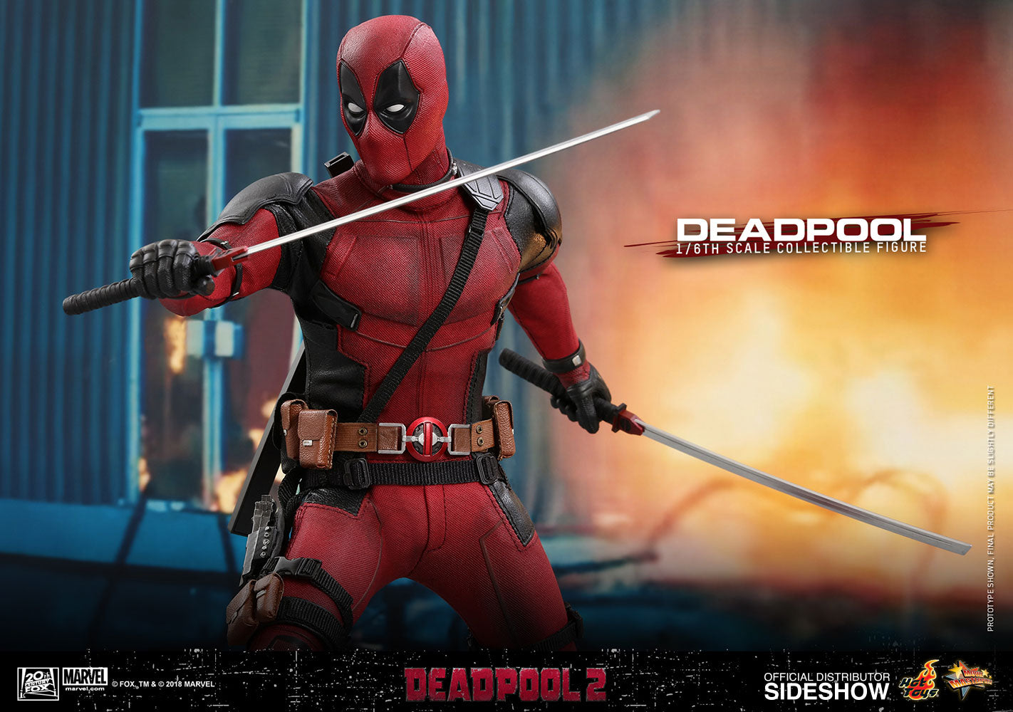 Hot Toys Deadpool 2 Marvel Comics 1/6 Scale 12" Action Figure - Collectors Row Inc.