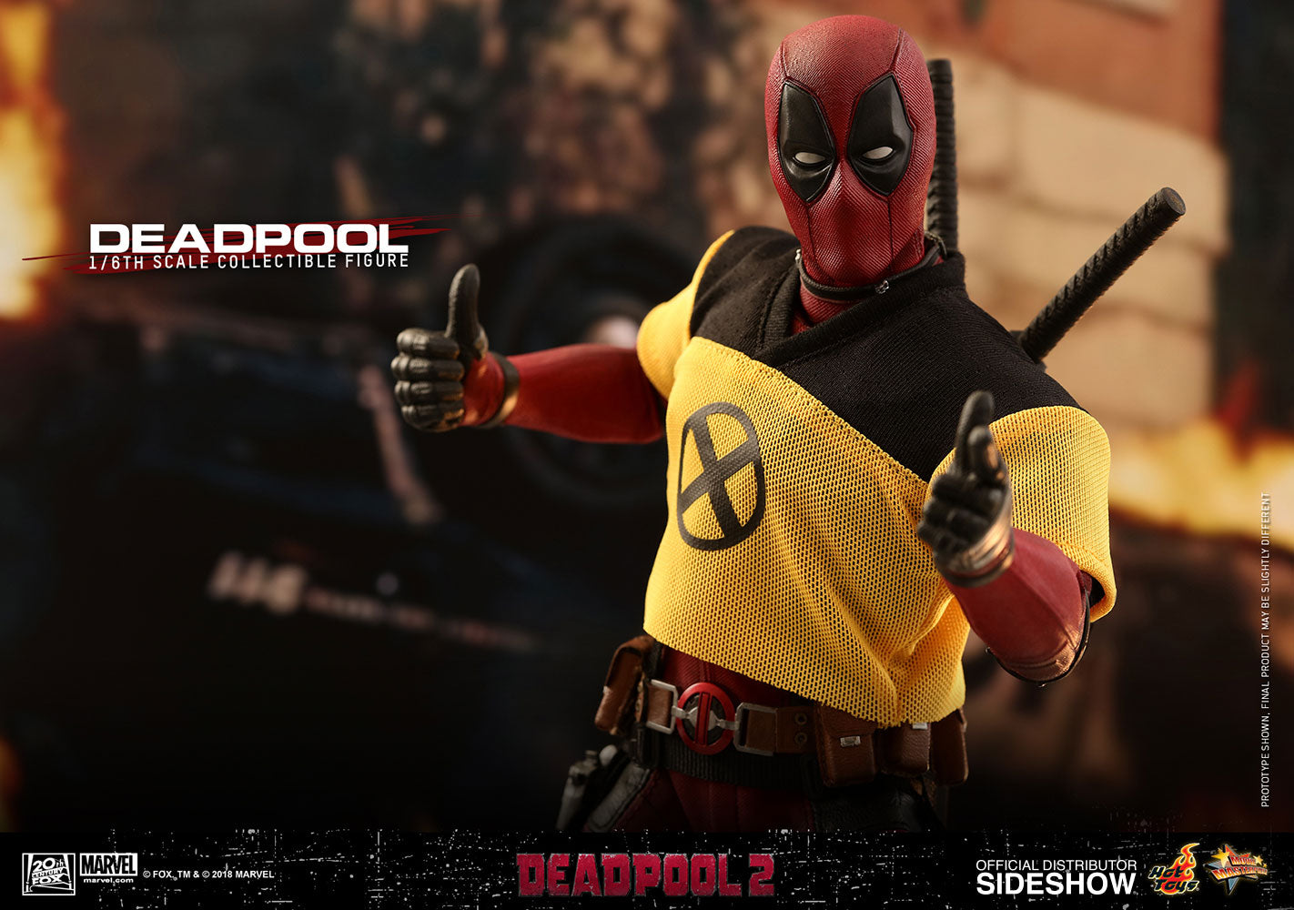 Hot Toys Deadpool 2 Marvel Comics 1/6 Scale 12" Action Figure - Collectors Row Inc.