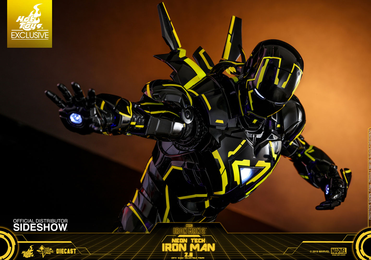 Hot Toys Iron Man Neon Tech 2.0 SDCC 2019 Exclusive Marvel 1/6 Scale Figure - Collectors Row Inc.