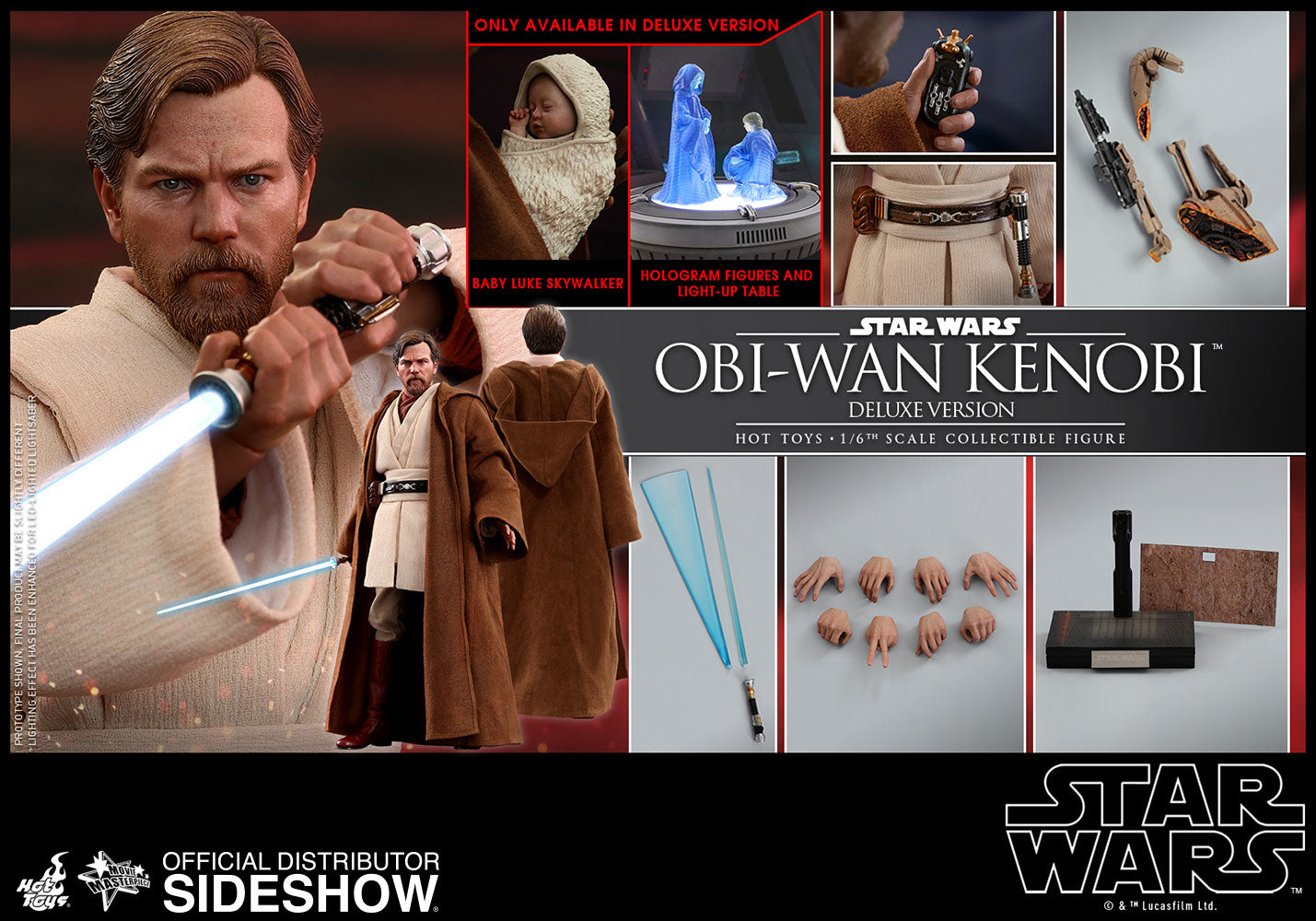Hot Toys Obi-Wan Kenobi Deluxe Episode III: Revenge of the Sith - Movie Masterpiece Series - Sixth Scale Figure - Collectors Row Inc.