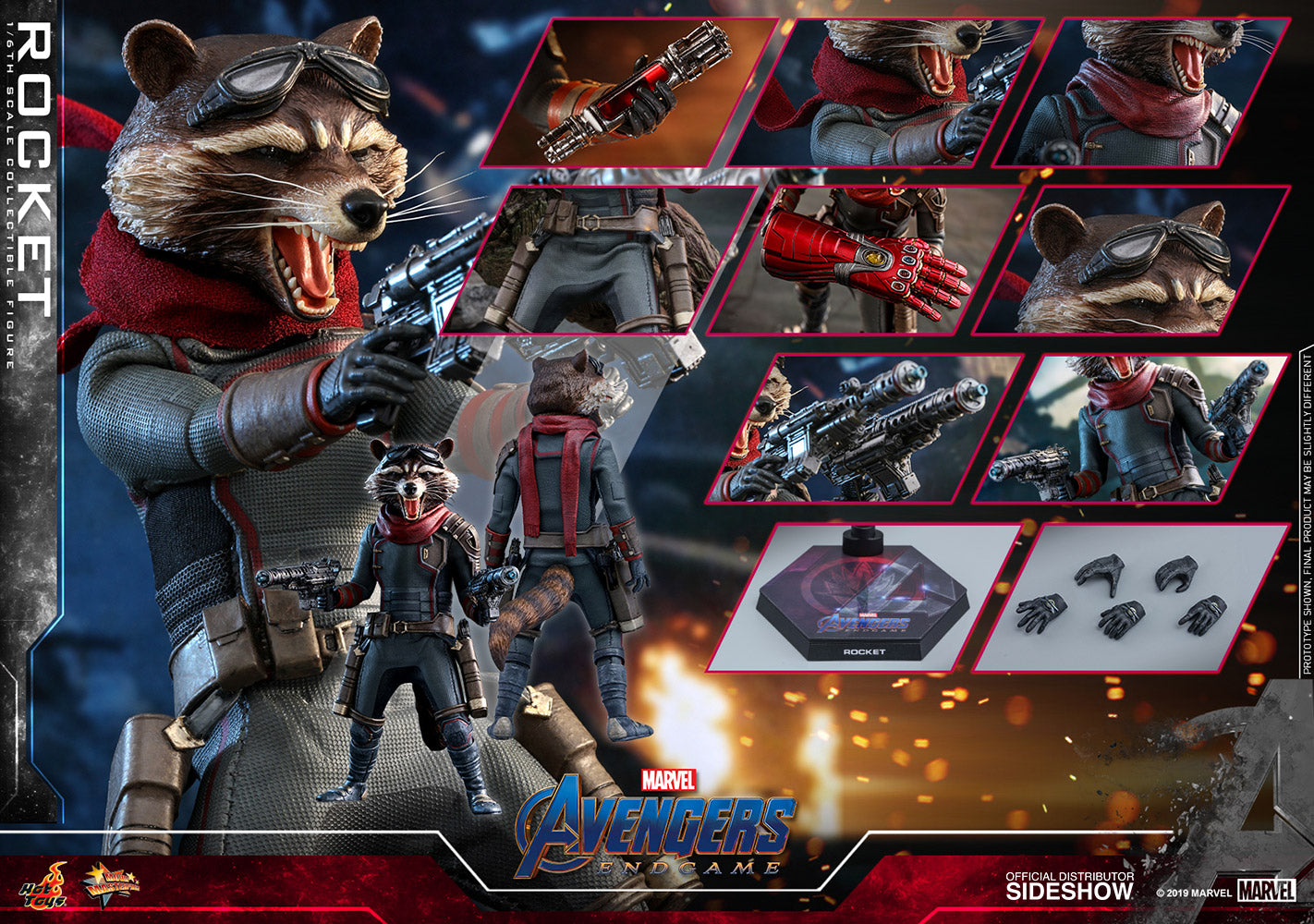 Hot Toys Rocket Marvel Avengers: Endgame Sixth Scale Figure - Collectors Row Inc.