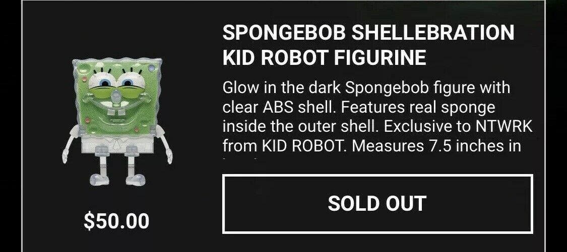 SpongeBob SquarePants Kidrobot x Nickelodeon Exclusive Shellebration GLOW IN THE DARK 8" Art Figure - Collectors Row Inc.