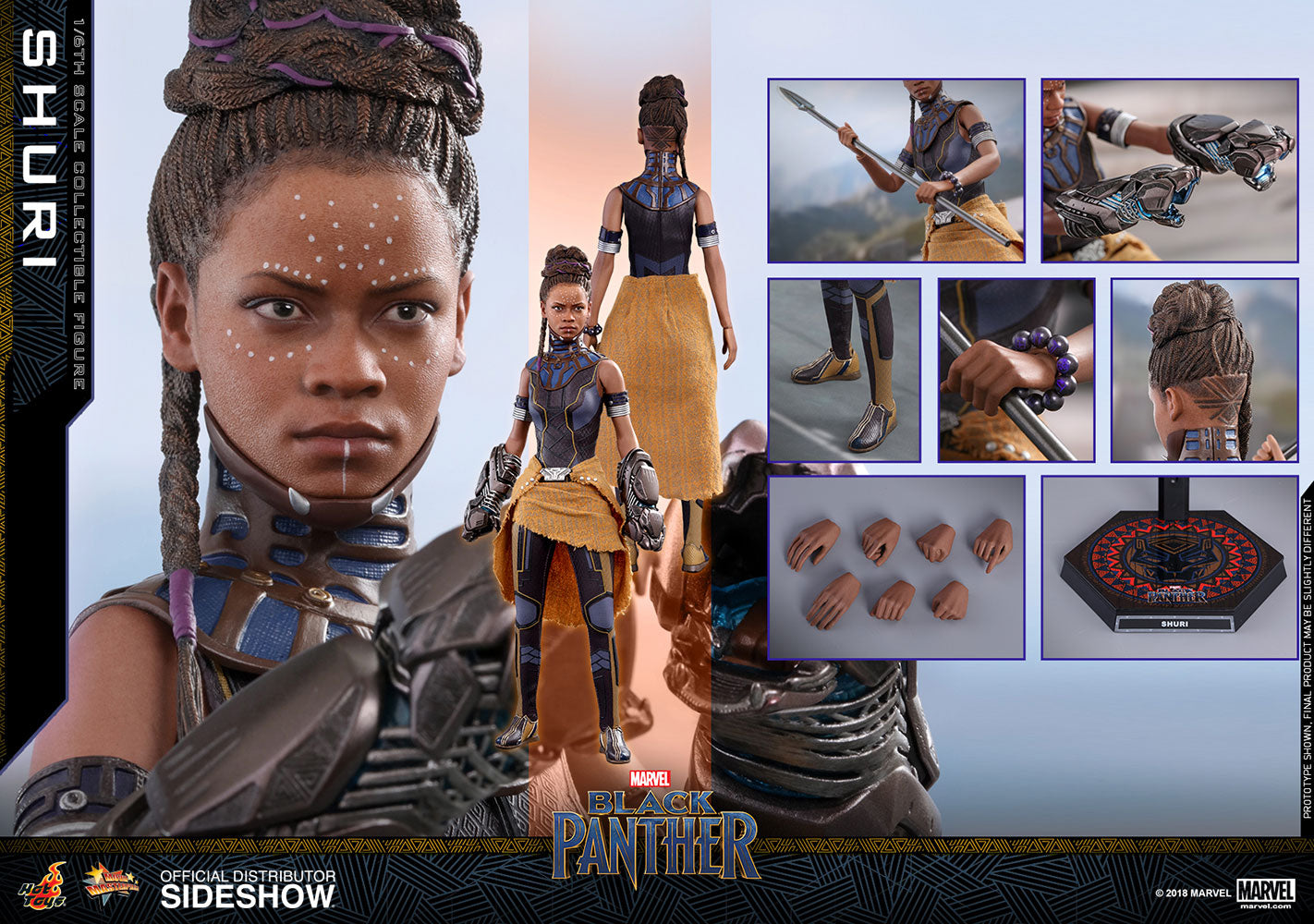 Hot Toys Shuri Black Panther Marvel Movie Masterpiece Series Sixth Scale Figure - Collectors Row Inc.