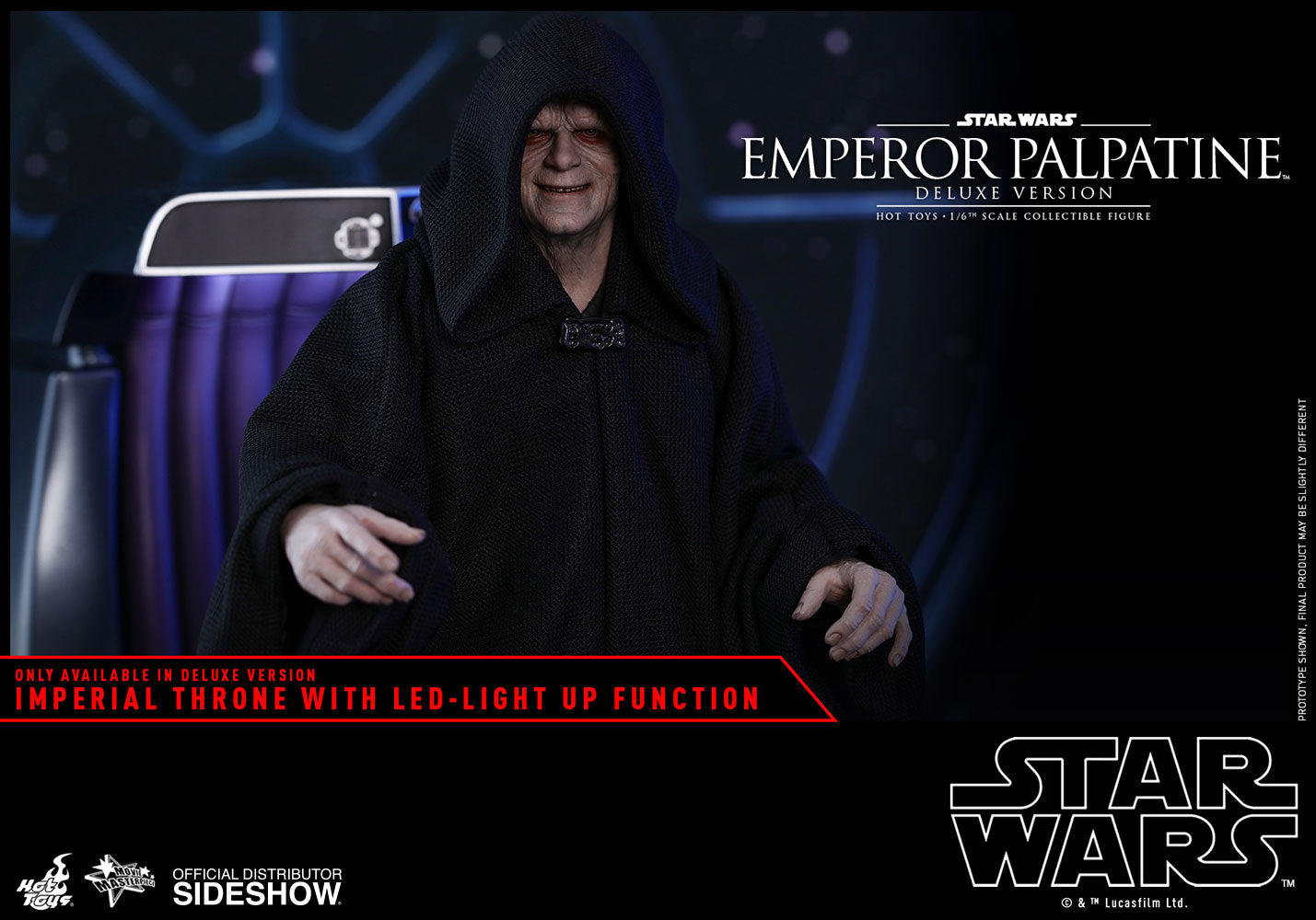 Hot Toys Emperor Palpatine Deluxe Version Episode VI: Return of the Jedi - Movie Masterpiece Series - Sixth Scale Figure - Collectors Row Inc.
