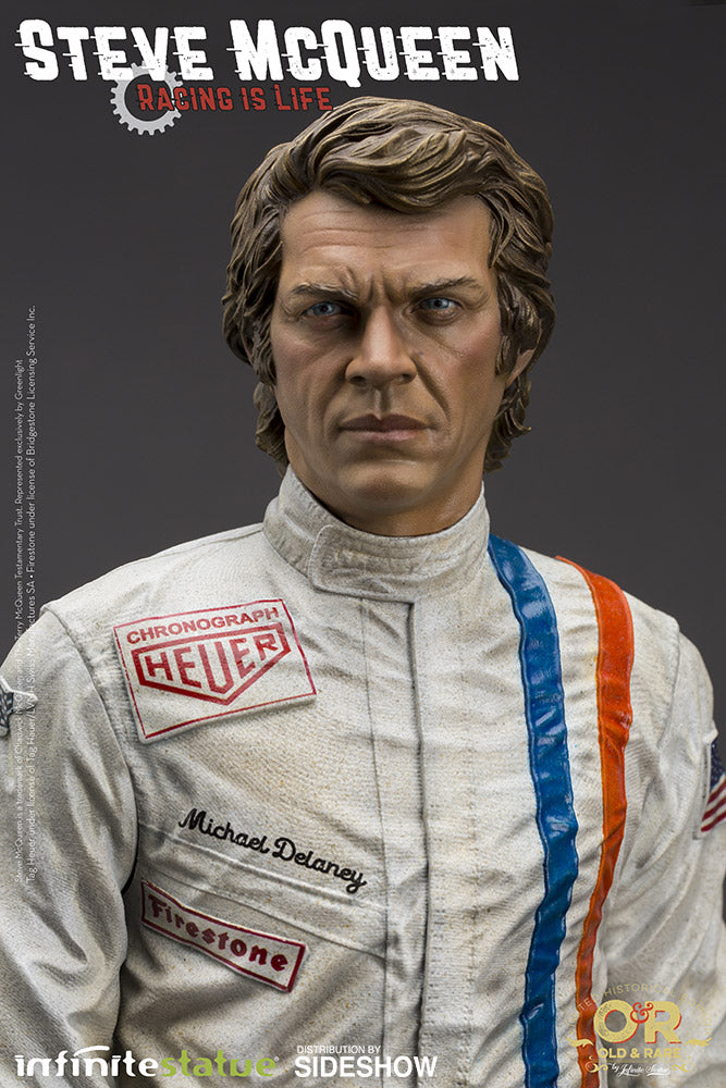 Steve McQueen Statue King of Cool Infinite Statue Le Mans Racing Maquette - Collectors Row Inc.