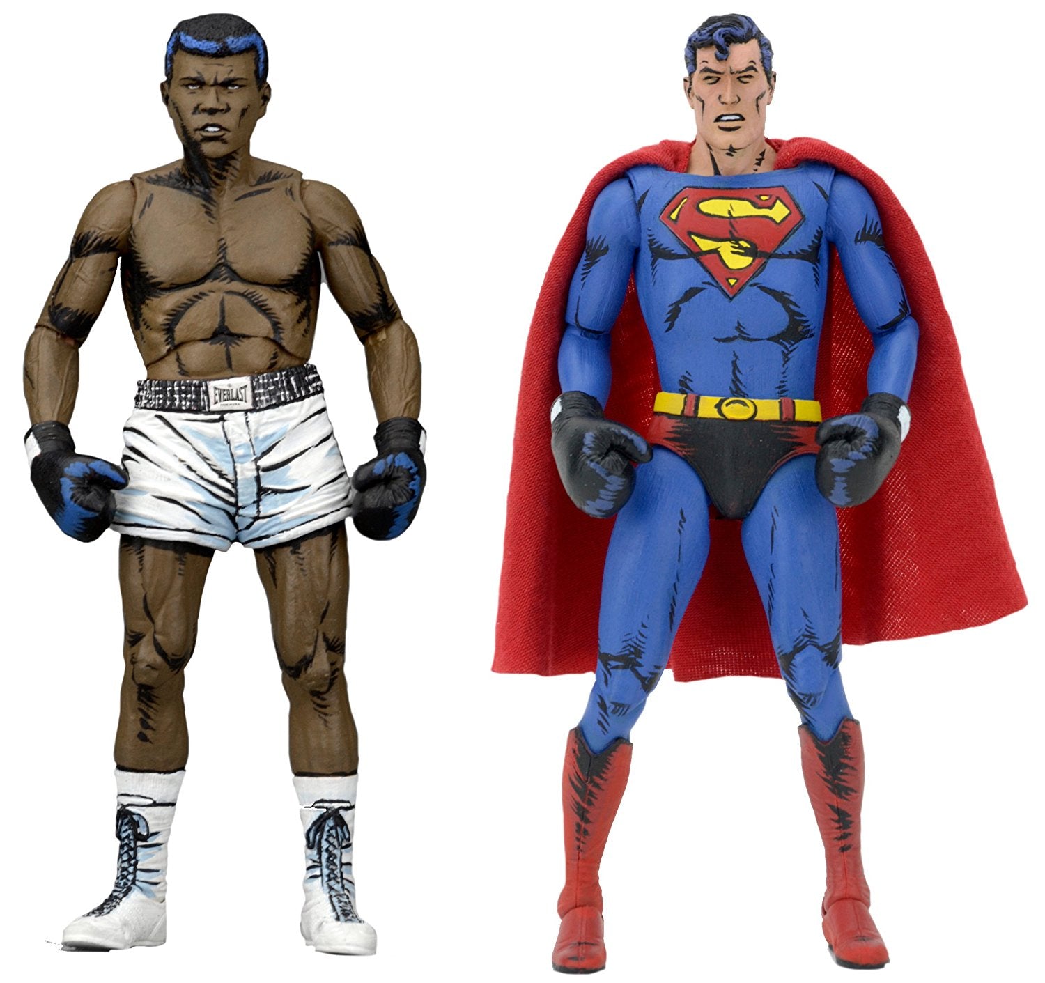 NECA DC Comics Superman vs Muhammad Ali Special Edition Action Figure (2 Pack), 7", multi-colored - Collectors Row Inc.