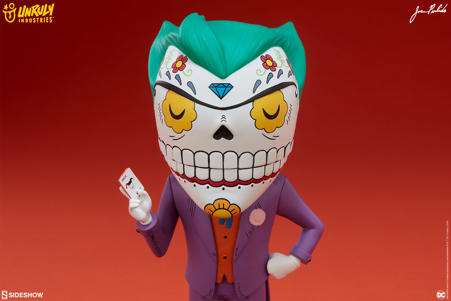 Joker DC Comics Calavera Designer Toy by Unruly Industries and Sideshow Collectibles - Collectors Row Inc.