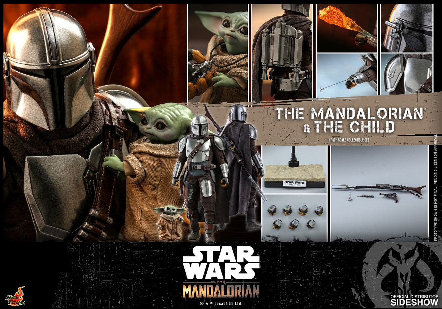 The Mandalorian and The Child Collectible Sixth Scale Set