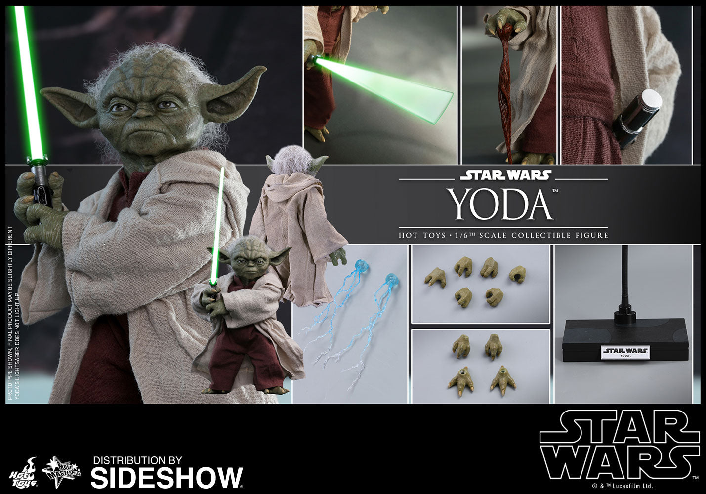 Hot Toys Yoda Ep II: Attack of the Clones - Movie Masterpiece Series - Sixth Scale Figure - Collectors Row Inc.